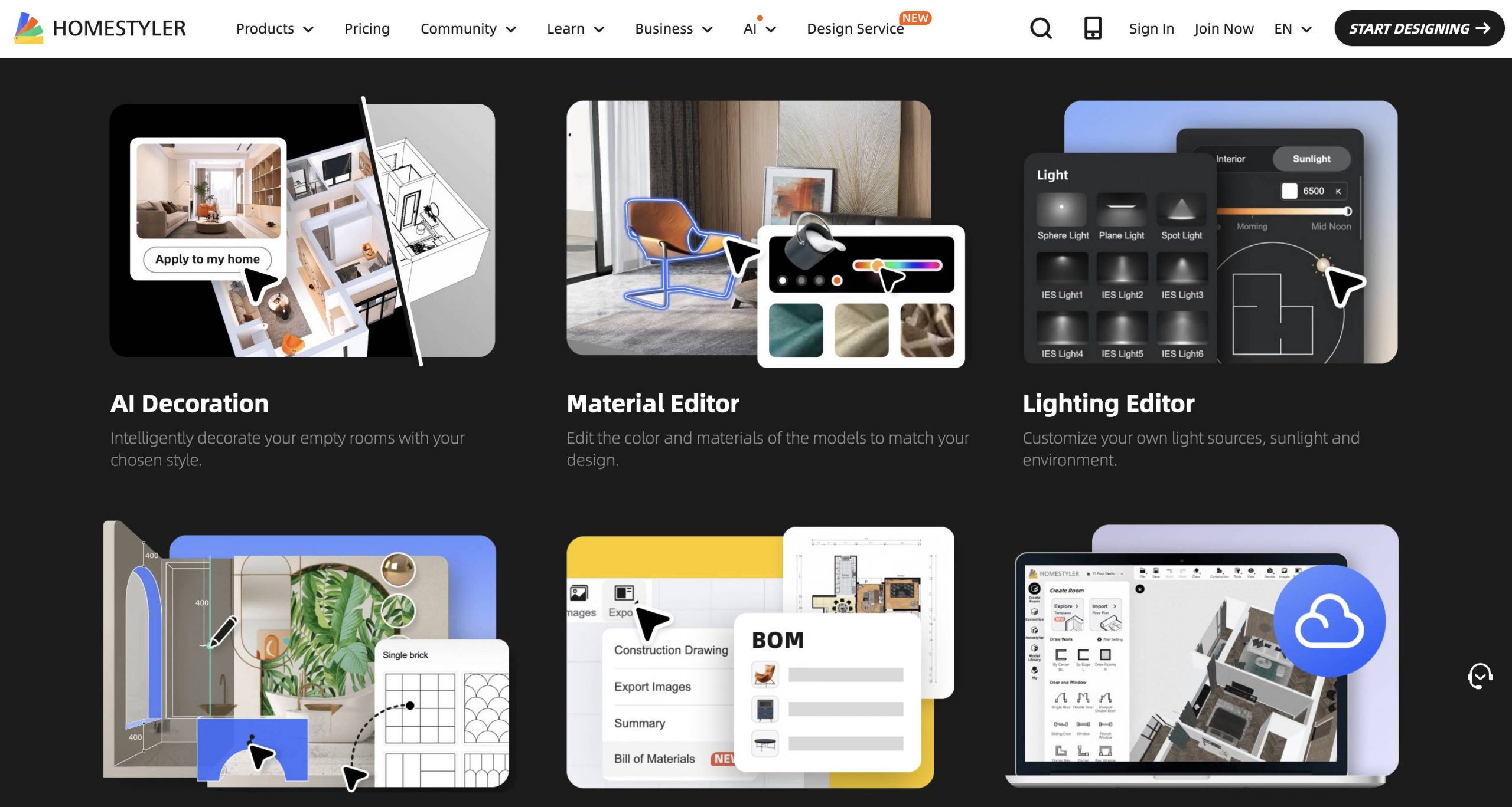 انتخاب محصولات در هوش مصنوعی homestyler