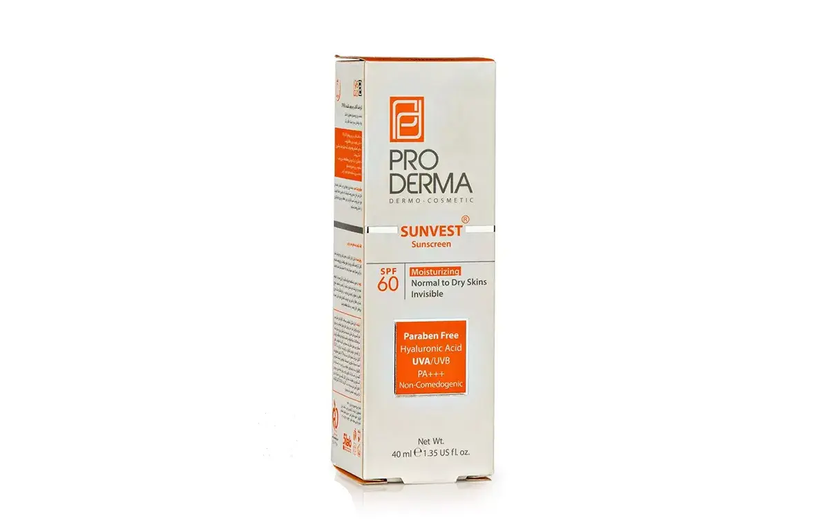کرم ضد آفتاب بیرنگ SPF60 پرودرما مدل Sunvest