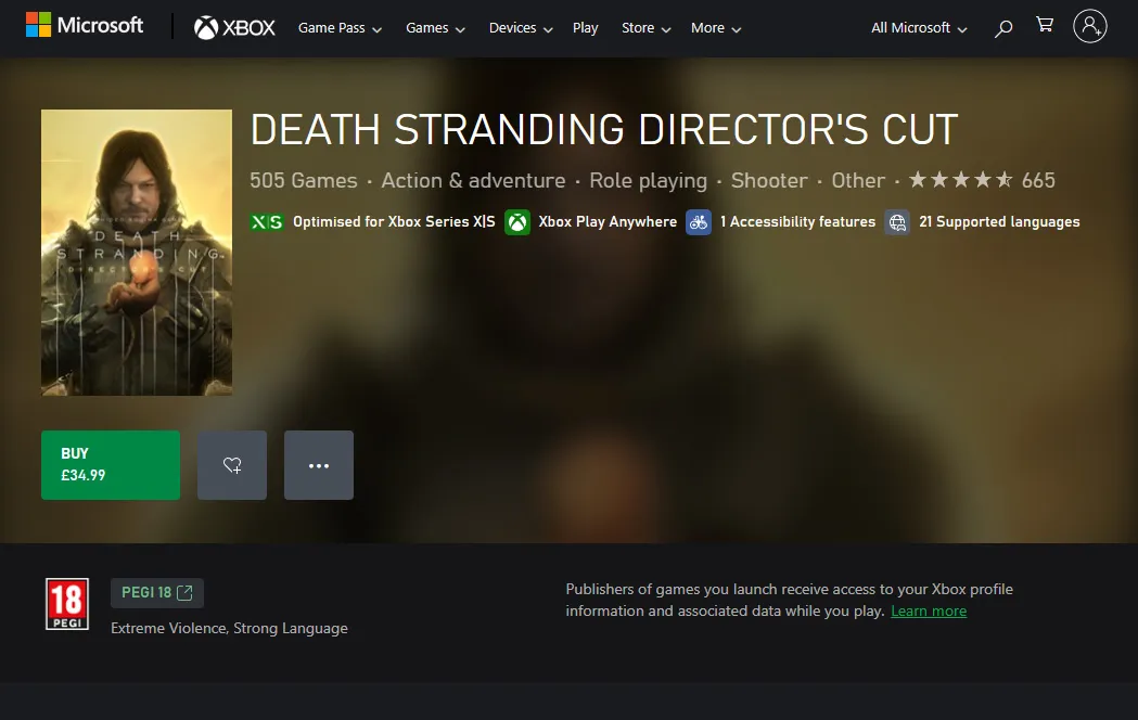 death stranding on xbox