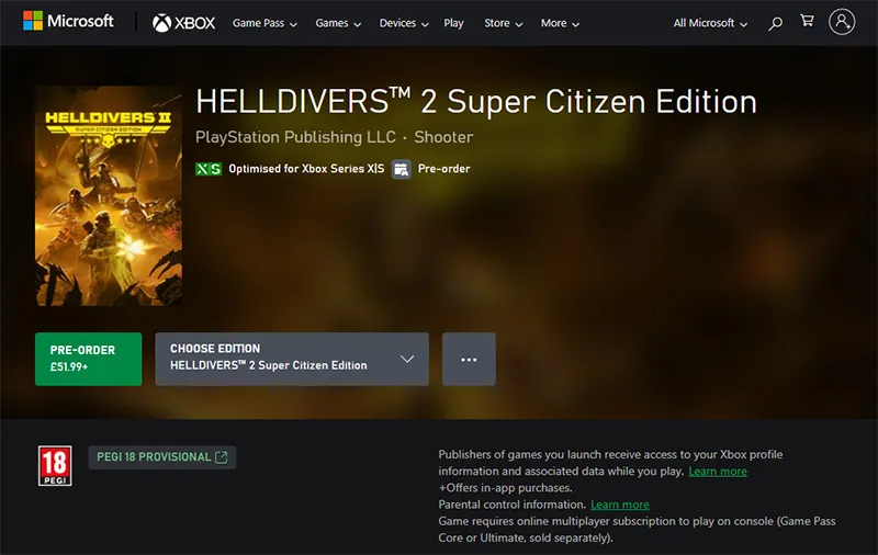helldivers 2 on xbox