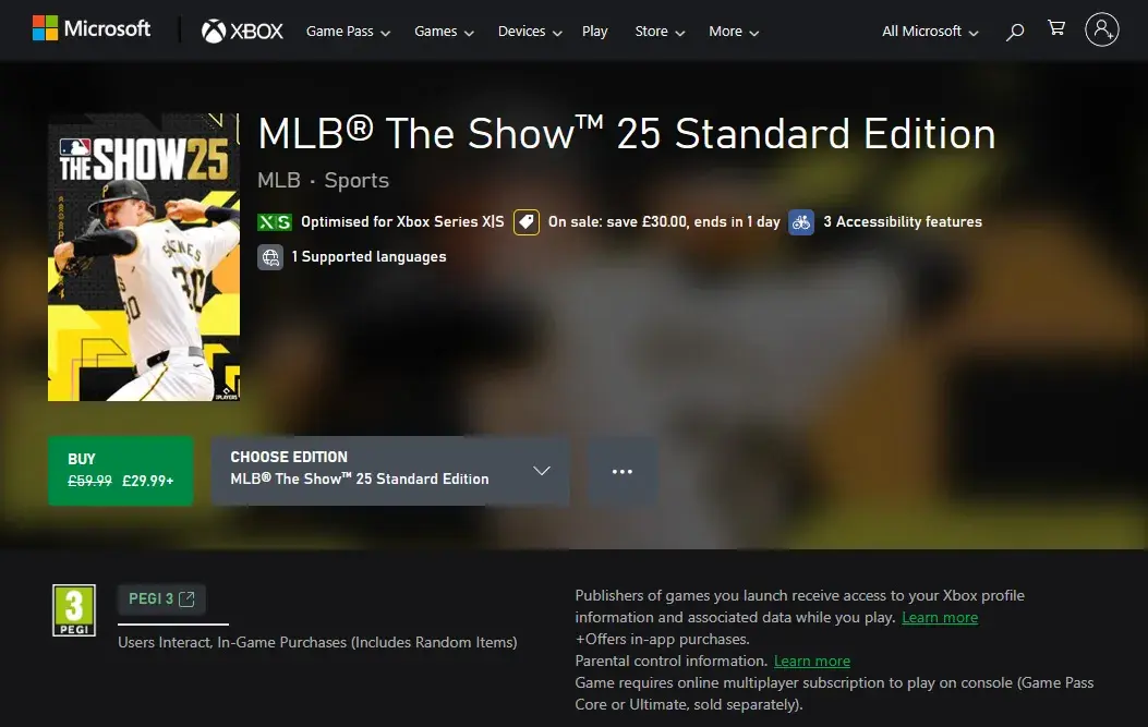 mlb on xbox